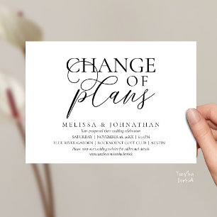 Invitation Chic Faire-Attendre Mariage Changement De Plans Ty