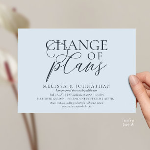 Invitation Chic Faire attendre un mariage Changement de plans