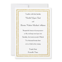 Chic Faux Gold Glittered Trim - 5x7 Mariage Invita