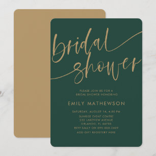 Invitation Chic Faux Or Typographie Salle de Mariage
