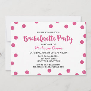Invitation Chic Faux Parties scintillant Rose Bachelorette