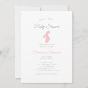 Invitation Chic fille Baby shower femme enceinte bébé bosse