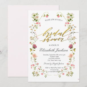 Invitation Chic Fleurs Sauvages Baby Shower