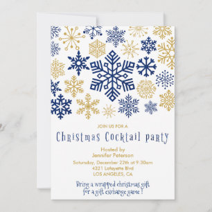 Invitation chic flocons de neige pour la soirée co