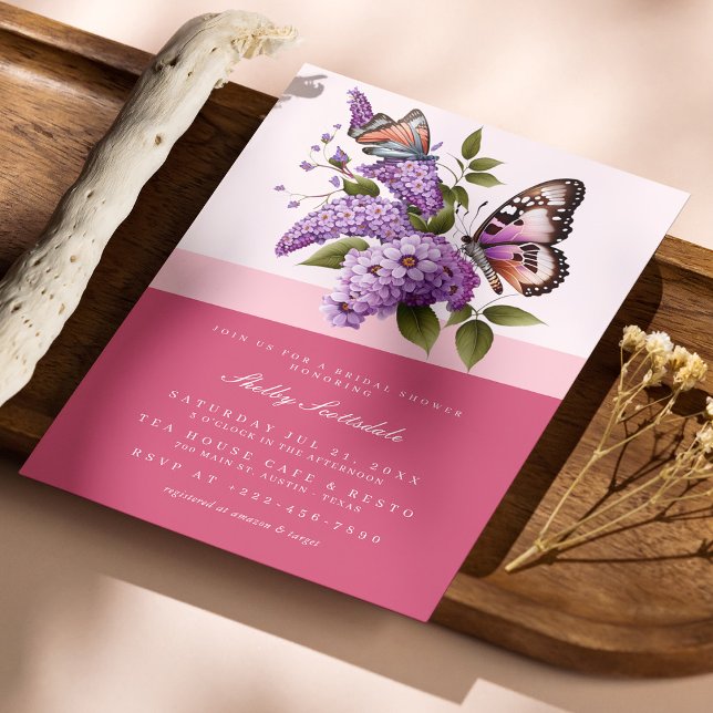 Invitation Chic Floral et Butterfly Bridal (Personalized Chic Floral and Butterfly Bridal Shower Invitation)