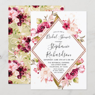 Invitation Chic Floral & Rose Gold