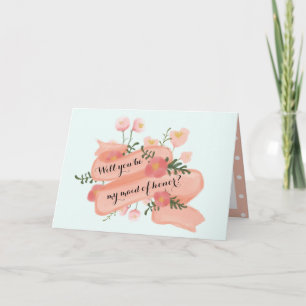 Invitation Chic Floral Vintage Bannière Fantaisie Demande d'h