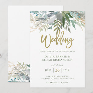 Invitation Chic Foliage   MARIAGE