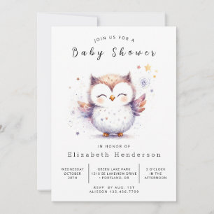 Invitation Chic Forest Owl Baby shower