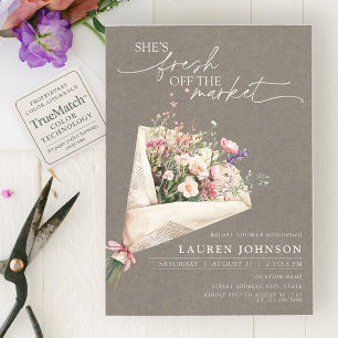 Invitation Chic Frais Arrivé sur le Marché Floral Marché des