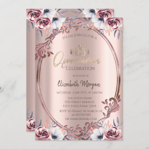 Invitation Chic Frame Boho Fleurs Quinceañera