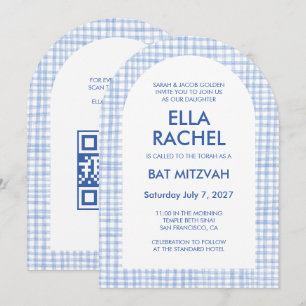Invitation Chic Gingham Moderne Arch de Bar Mitzvah personnal