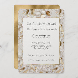 Invitation Chic Glam Blanc Lotus Fleurs