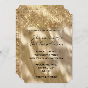 Invitation Chic Glam Gold Sparkle Mariage