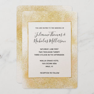 Invitation Chic Glitzy Gold Wedding Invite