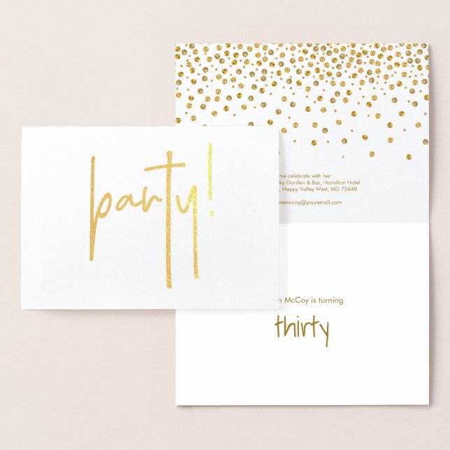 Invitation Chic Gold Anniversaire (Affichage)