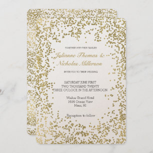 Invitation Chic Gold Confetti Glam Mariage