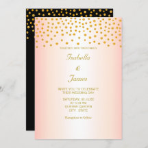 Chic Gold Confetti sur Black & Rose Gold