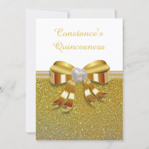 Invitation Chic Gold Parties scintillant Quinceanera Invitati