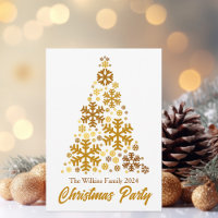 Chic Gold Snowflakes Christmas Tree Party