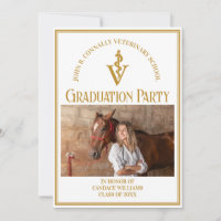 Chic Gold Vétérinaire École Photo Parti de Graduat