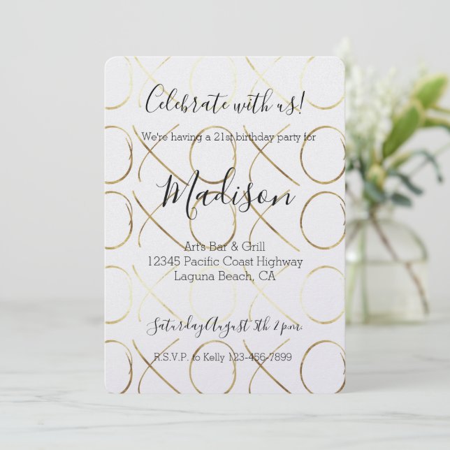 Invitation Chic Gold XOXO (Debout devant)