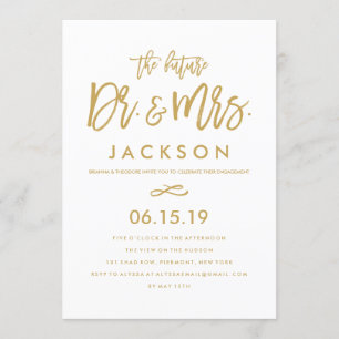 Invitation Chic Hand Lettered Dr. et la partie d'engagement d