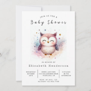 Invitation Chic Happy Owl Baby shower
