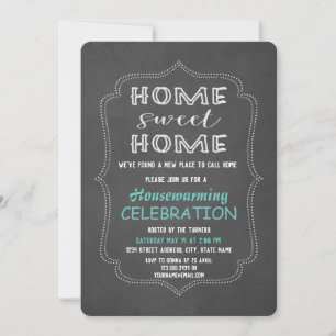 Invitation Chic Home Sweet Home Chalk Houseécher Party