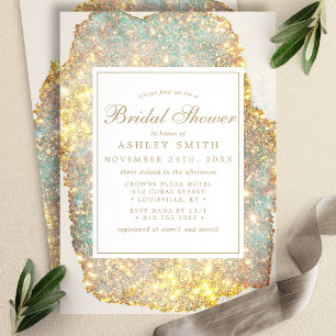 Invitation Chic Iridescent Glitter Fête de Mariage