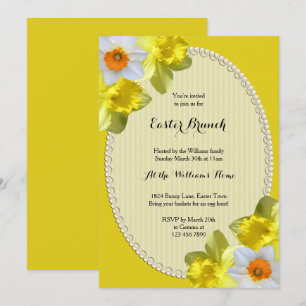 Invitation Chic Jonquilles Brunch de Pâques