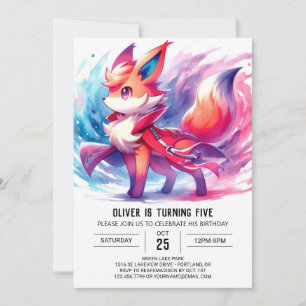 Invitation Chic Jouer Fox Anniversaire