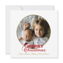 Chic Joyeuses Fêtes Script Poinsettia Monogramme