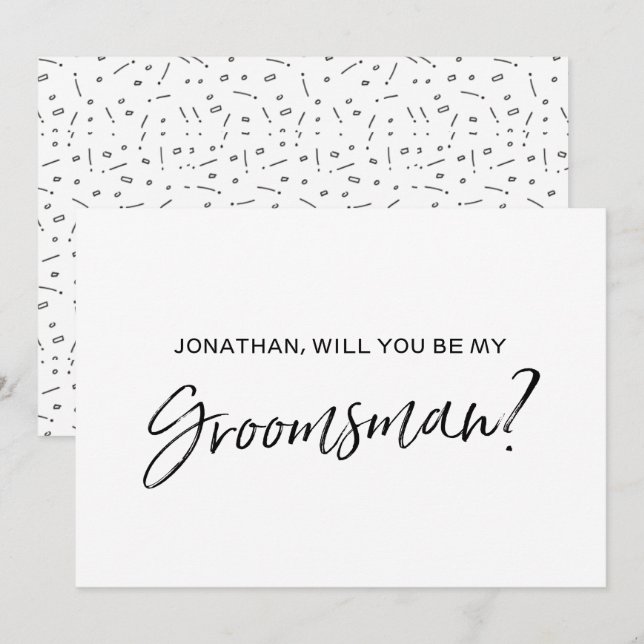 Invitation Chic lettrage à la main "Veux-tu être mon témoin" (Devant / Derrière)