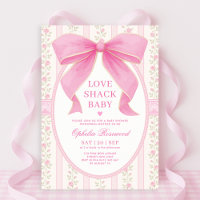 Chic Love Shack Pink Bow Lace Baby shower fille