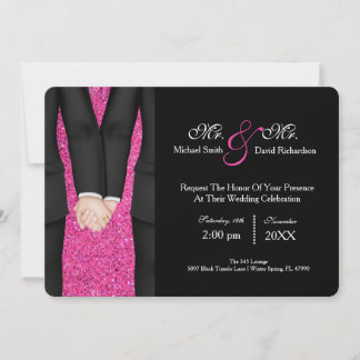 Invitation Chic M. Et M. Tuxedo Couple Mariage Célébration