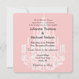 Invitation Chic Mariage de lustre rose et blanc