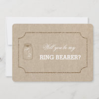 Chic Mariage Mason Jar Linen Canvas BAIN À ANNEAU