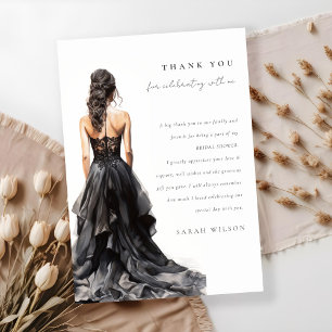 Invitation Chic Mariage noir  de Fête des mariées Merci