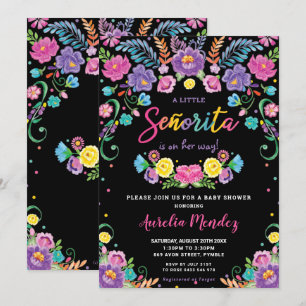 Invitation Chic Mexicaine Floral Señorita Baby shower Girl