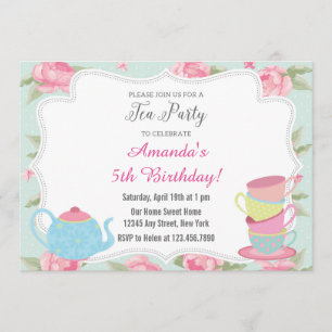 Invitation chic minable de thé