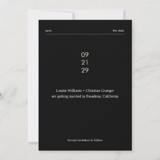 Invitation Chic Minimaliste Éditorial Mariage SavetheDate