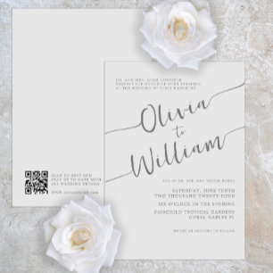 Invitation Chic minimaliste Mariage gris argent classique