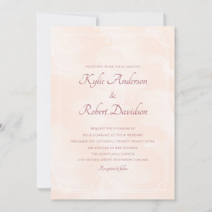 Invitation Chic minimaliste simpliste Peach Fuzz