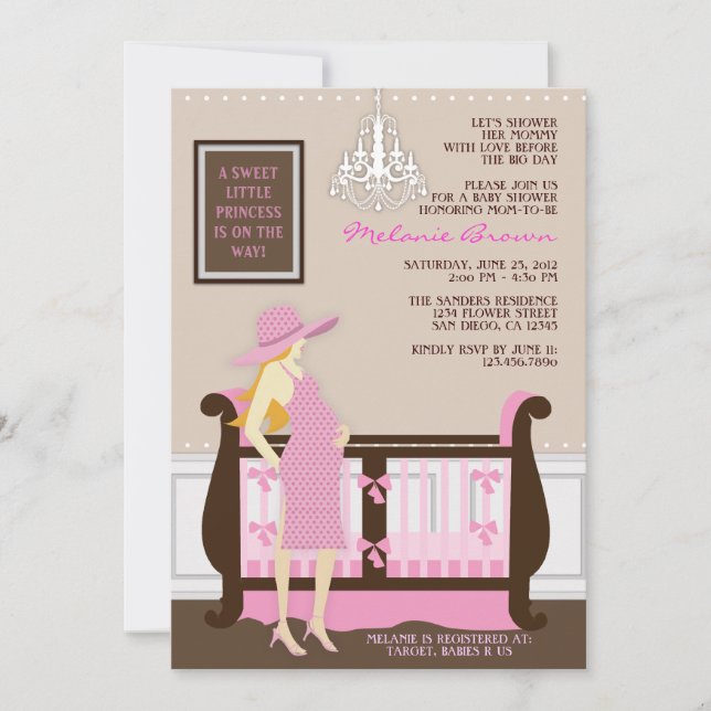 Invitation Chic Modern Mom Baby shower contemporain Invitatio (Devant)