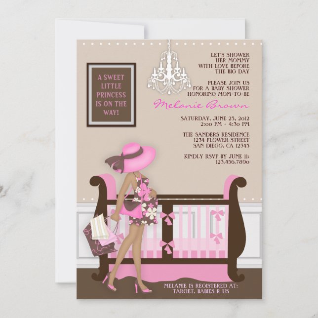 Invitation Chic Modern Mom Baby shower contemporain Invitatio (Devant)