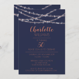 Invitation Chic moderne Lights 50e anniversaire