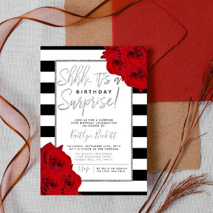 Invitation Chic Moderne Luxe Shhh... Fête d'anniversaire surp