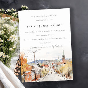 Invitation Chic Montpelier Ville Paysage Vermont Anniversaire