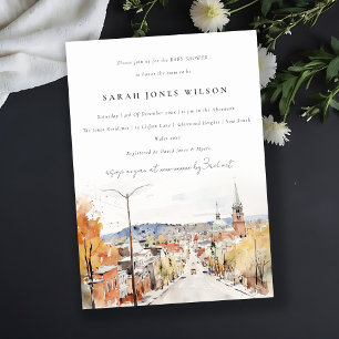 Invitation Chic Montpelier Ville Scape Vermont Baby shower